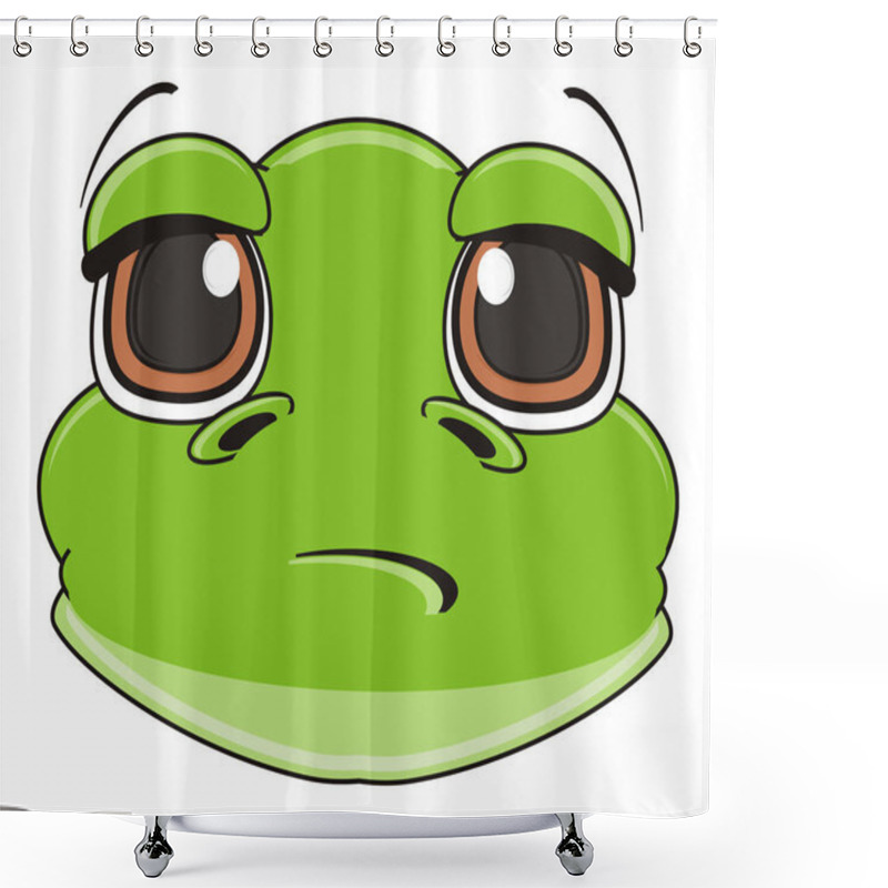 Personality  Sad Green Frog Shower Curtains