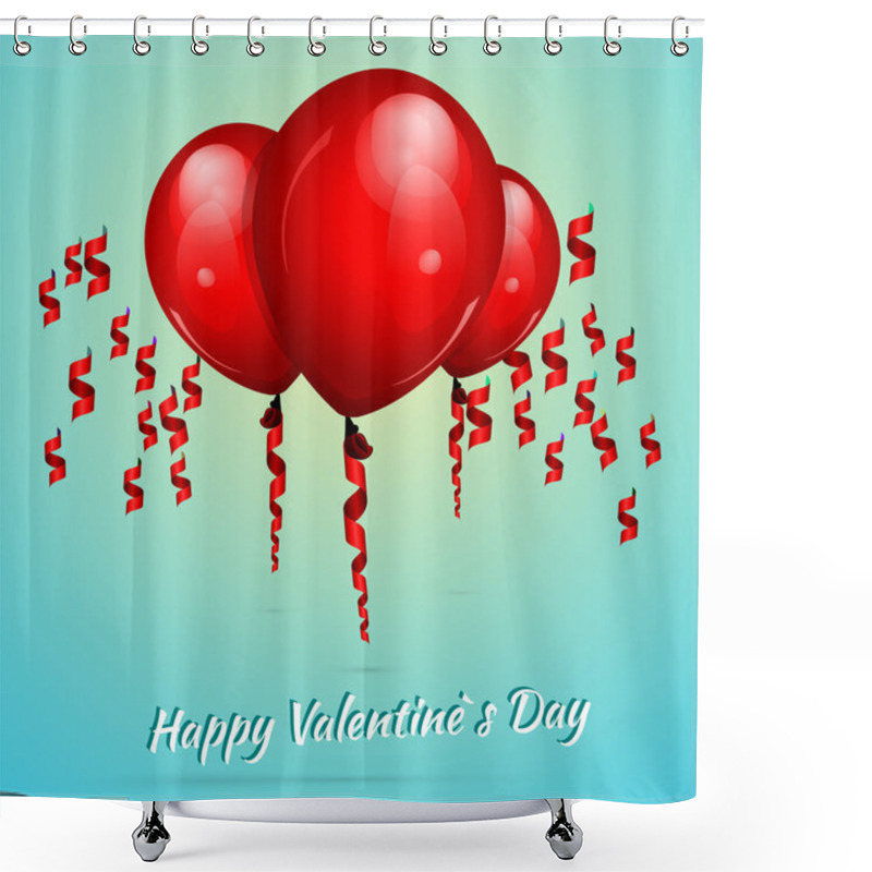 Personality  Valentine's Background With Balloons Shower Curtains