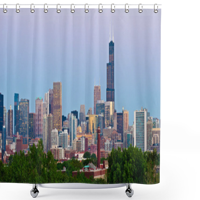 Personality  Chicago Skyline. Shower Curtains