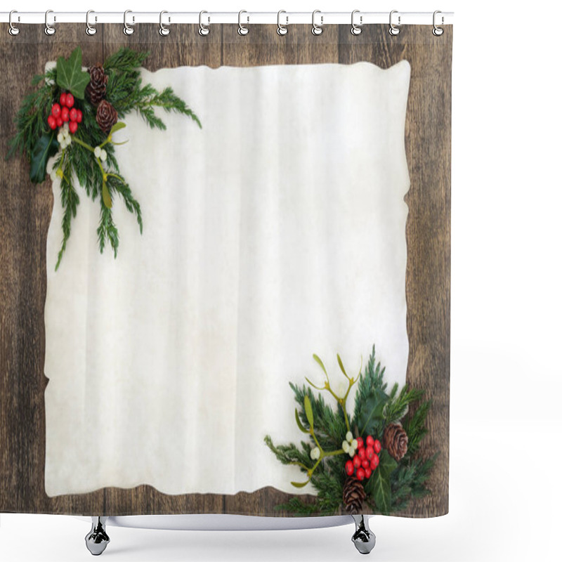 Personality  Old Fashioned Christmas Border  Shower Curtains