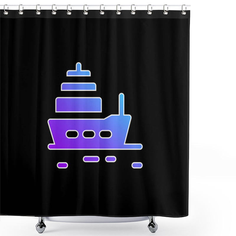 Personality  Boat Blue Gradient Vector Icon Shower Curtains