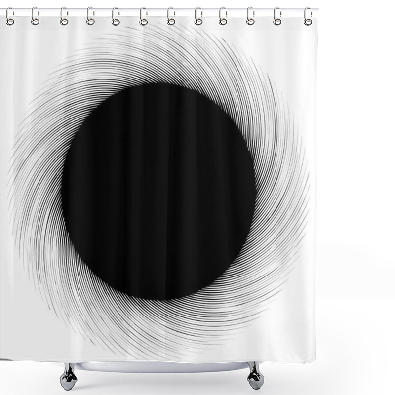 Personality  Pattern Of Rotating Radial Lines Shower Curtains