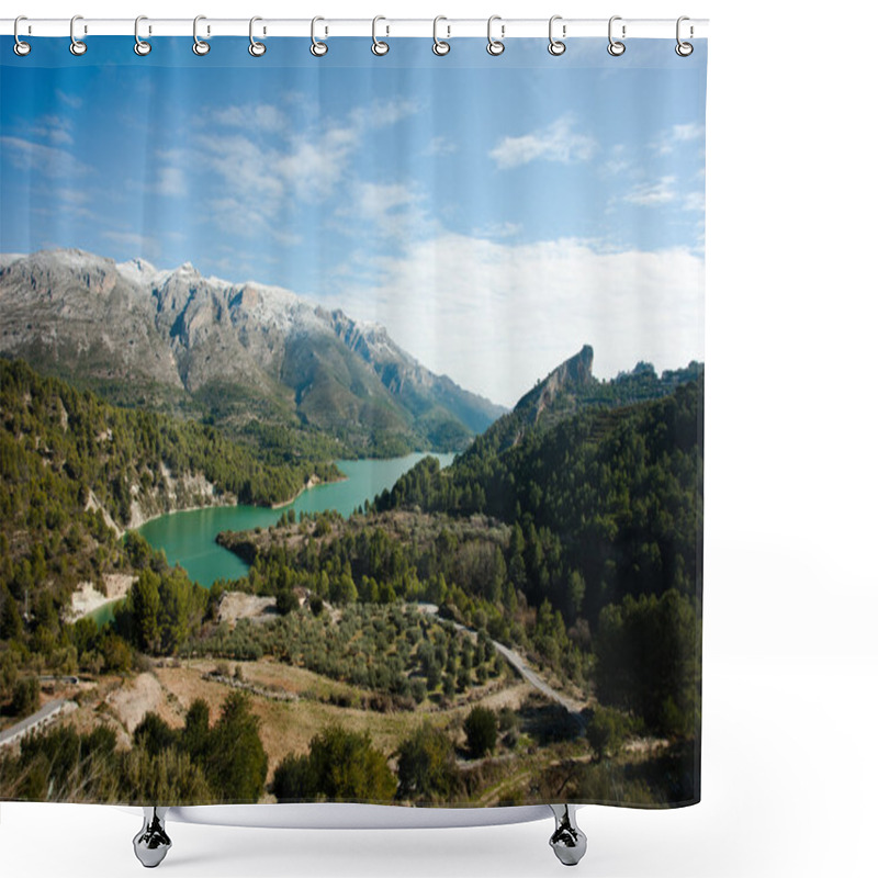 Personality  Guadalest Valley Winter Scene Shower Curtains