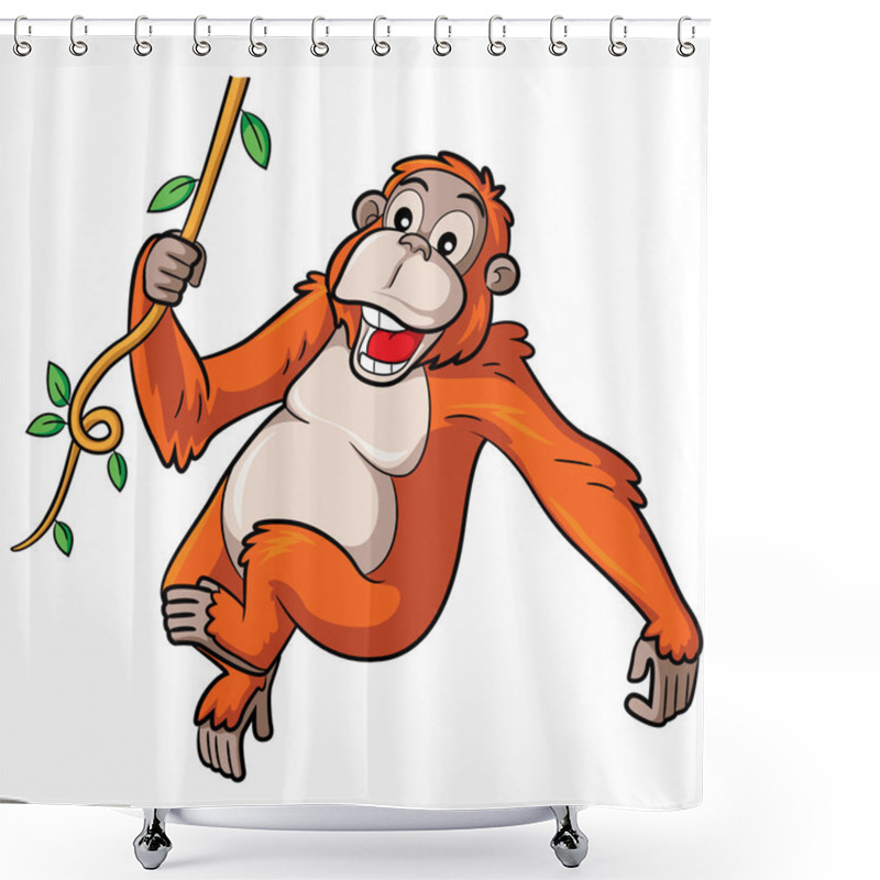 Personality  Orangutan Cartoon Shower Curtains