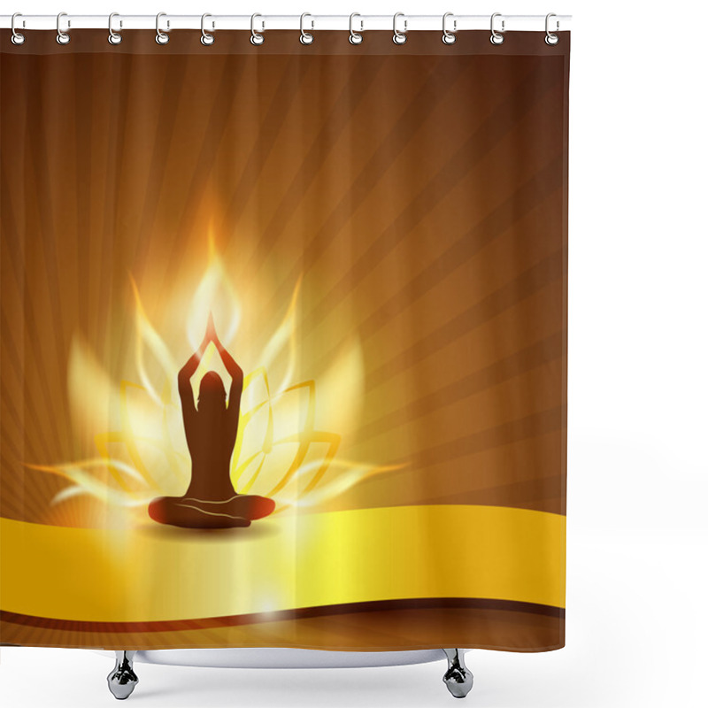 Personality  Fire Lotus And Yoga Shower Curtains