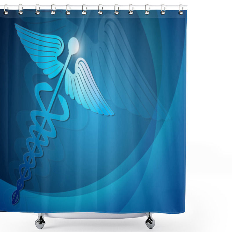 Personality  Abstract Medical Background With 3D Caduceus Medical Symbol. EPS Shower Curtains