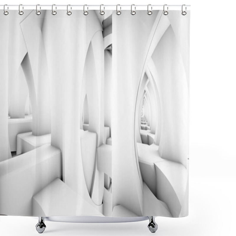 Personality  Architectural Abstract 3d Rendering Shower Curtains