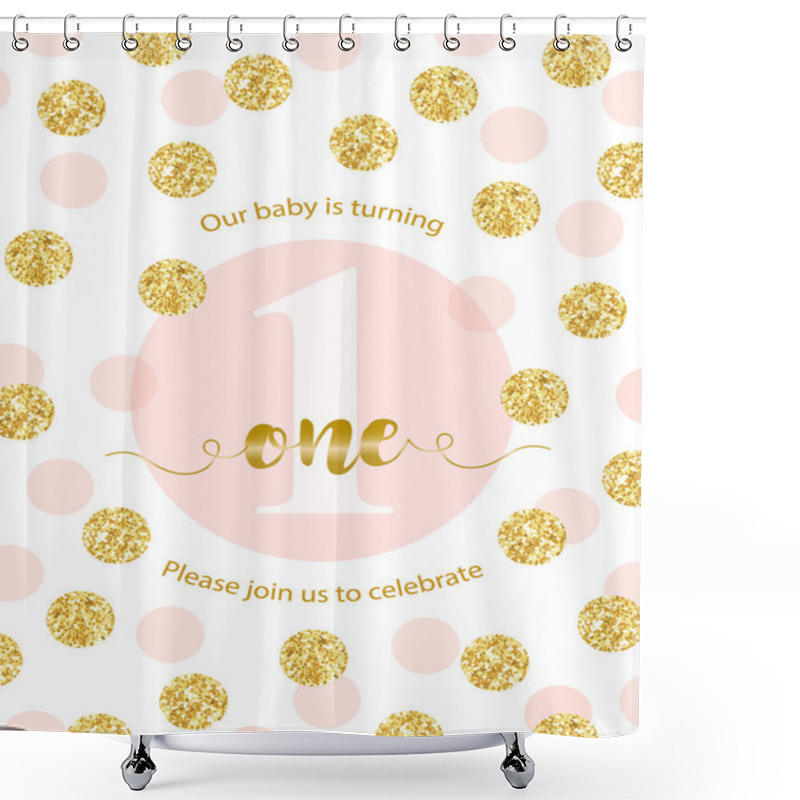 Personality  Baby First Birthday Card Shower Curtains