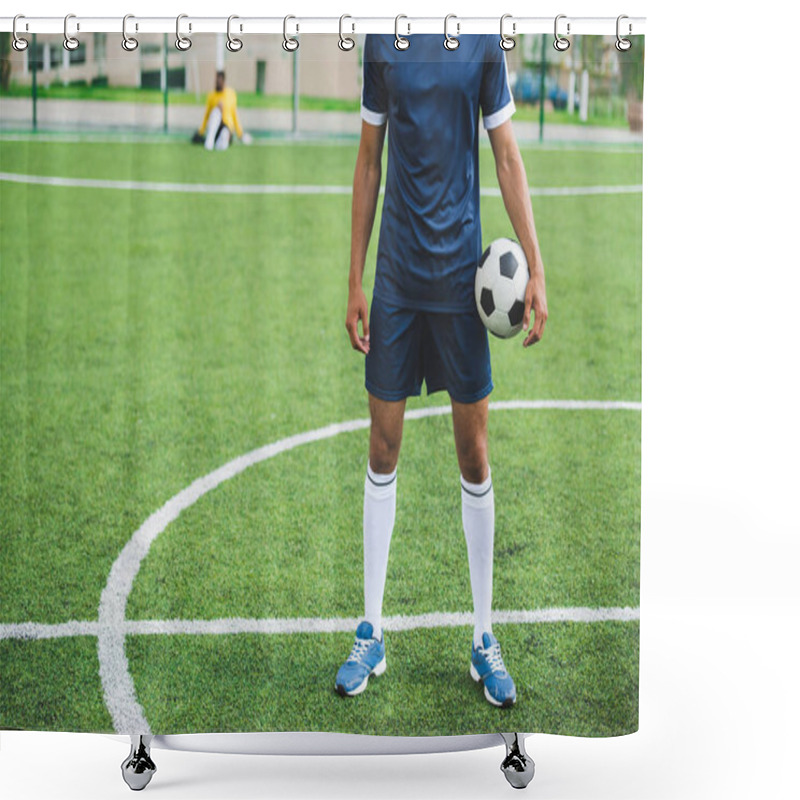 Personality  Soccer Player With Ball Shower Curtains