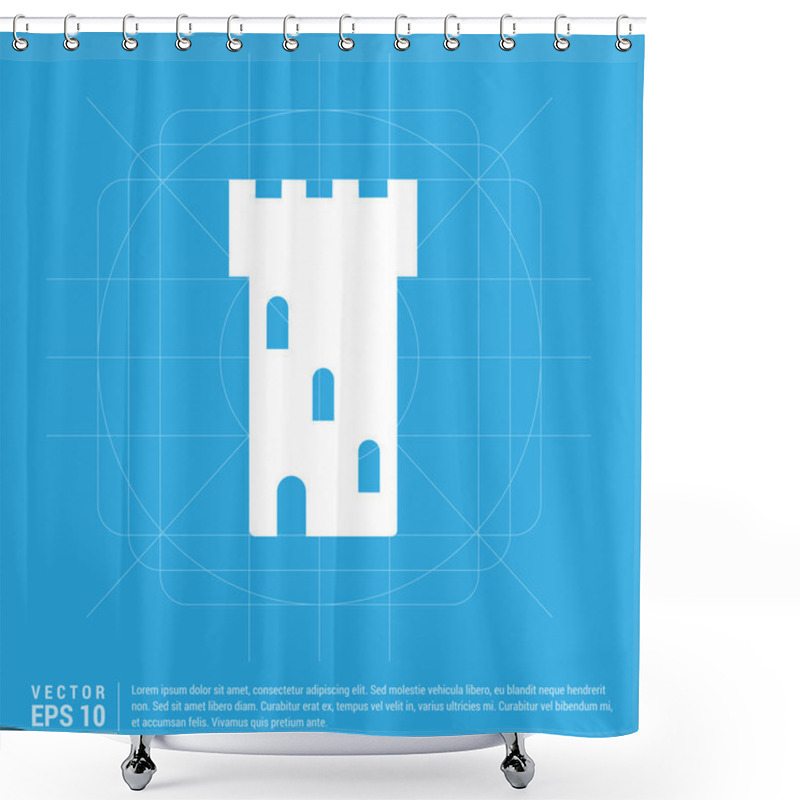 Personality  Castle Tower Icon Shower Curtains