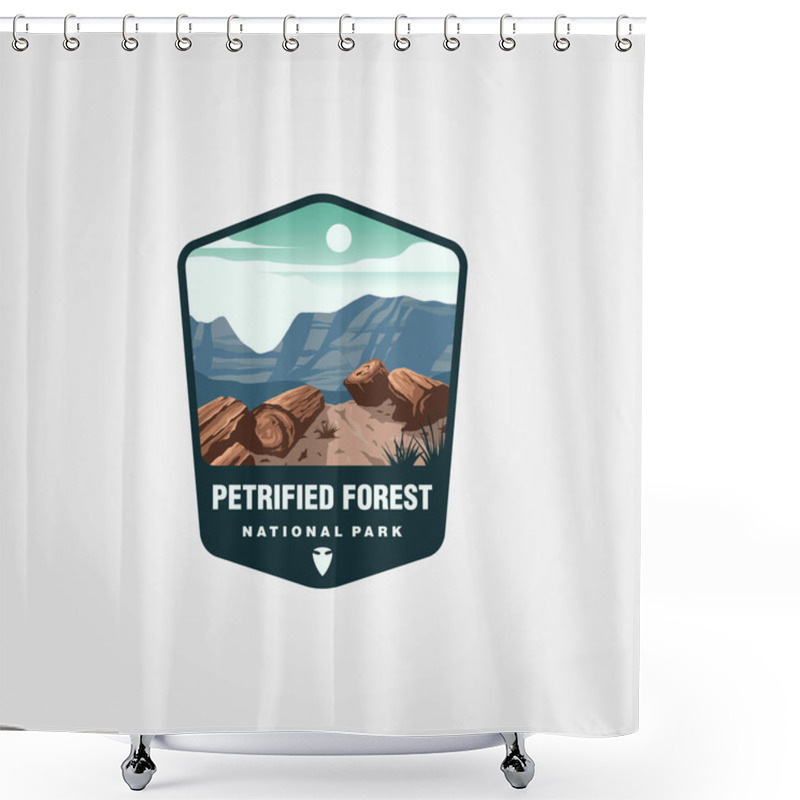 Personality  Petrified Forest National Park Emblem Vector Symbol Illustration Design Shower Curtains