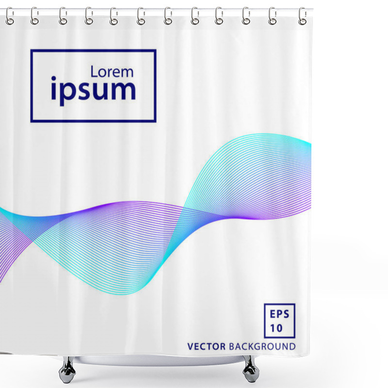 Personality  Minimal Lines Wave Background Shower Curtains