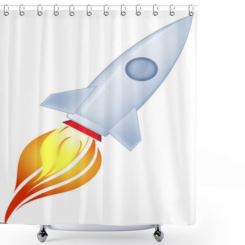 Personality  Vector Rocket Shower Curtains