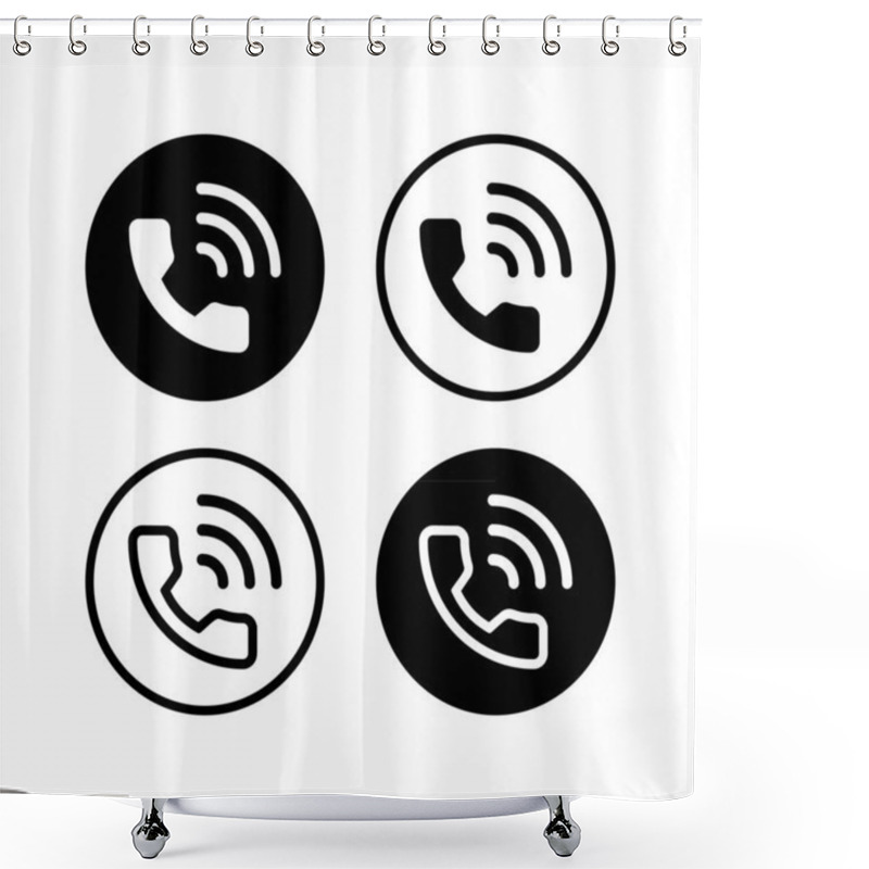 Personality  Phone Call Vector Icon For Web Site And Mobile App Shower Curtains