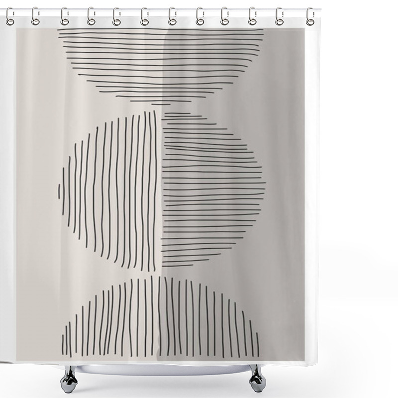 Personality  Trendy Abstract Creative Minimalist Artistic Hand Painted Composition Shower Curtains