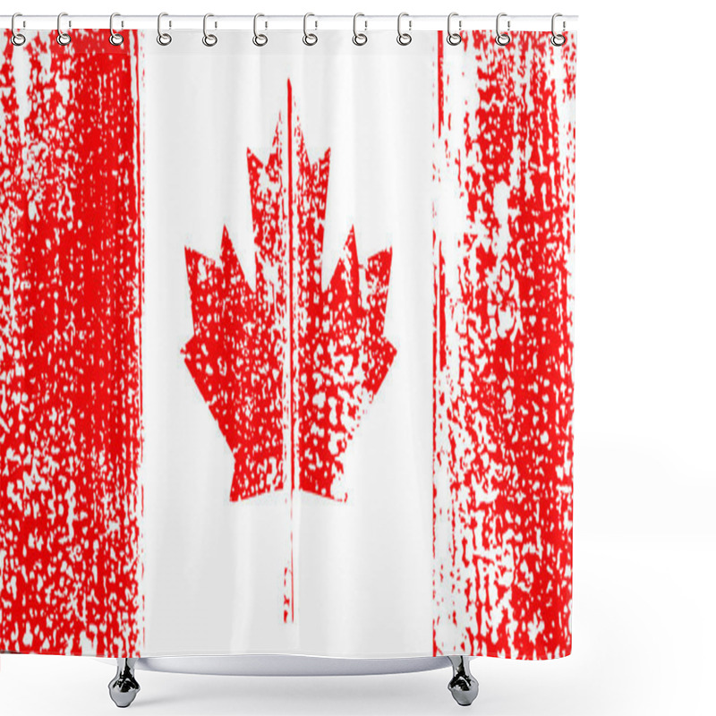 Personality  Canadian Grunge Flag. Vector Illustration. Shower Curtains