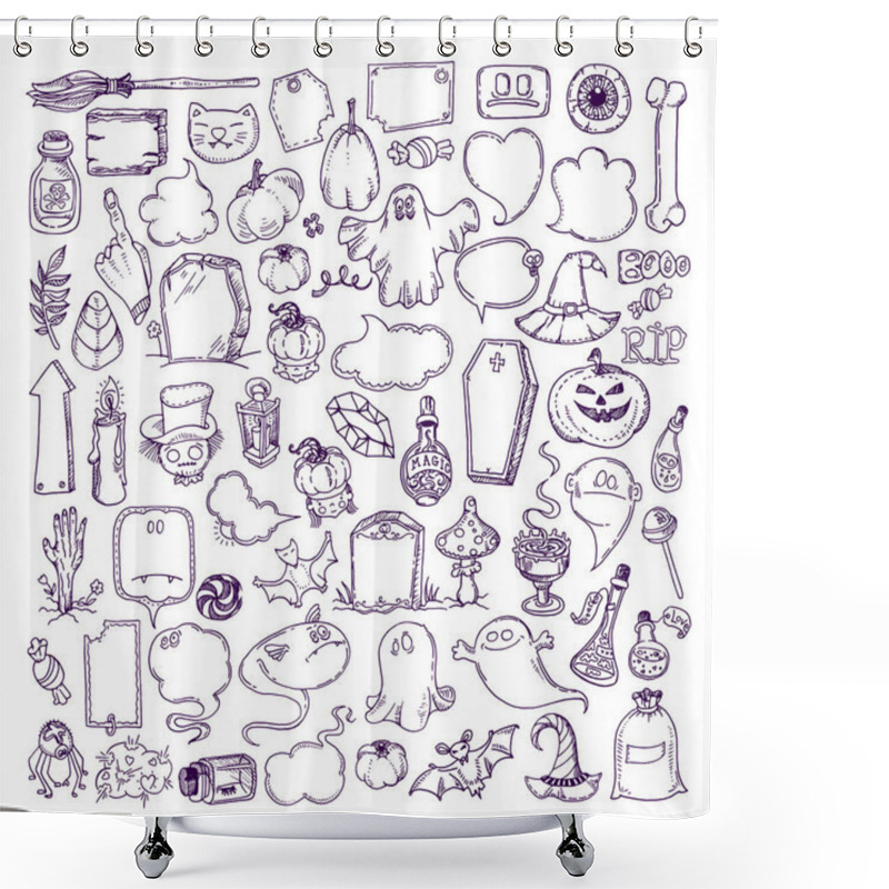 Personality  Halloween Hand Drawn Elements Shower Curtains