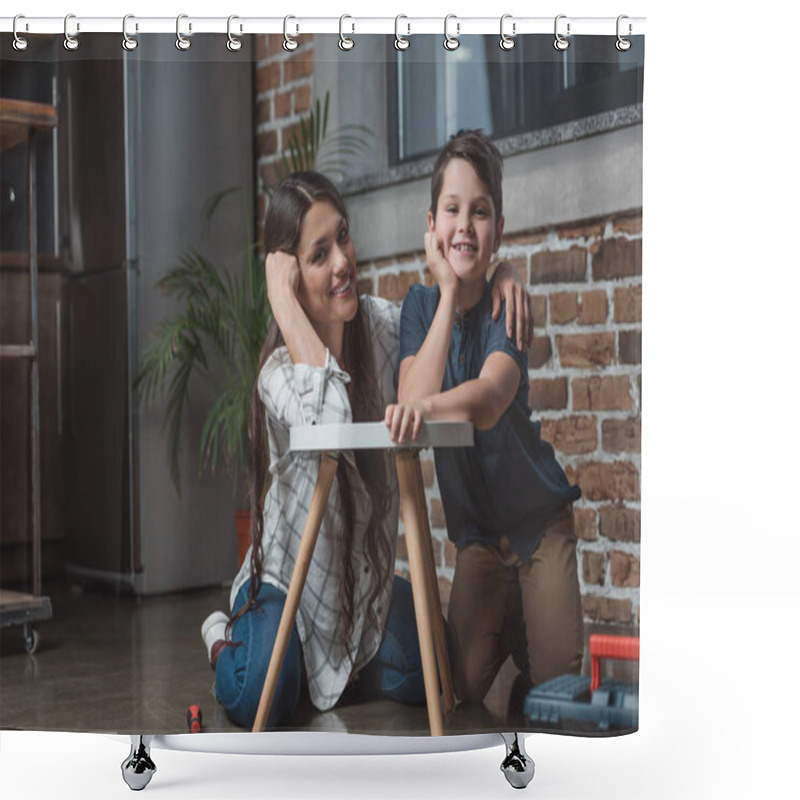 Personality  Mother And Son Shower Curtains