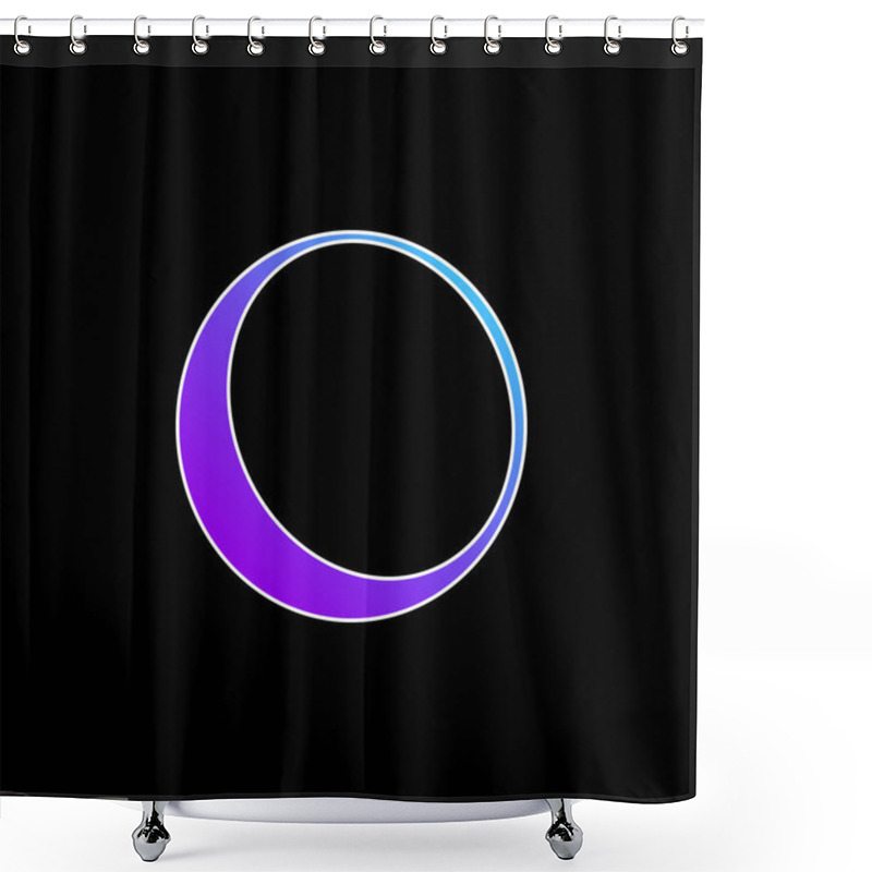 Personality  Ball Outline With Shadow At The Edge Blue Gradient Vector Icon Shower Curtains