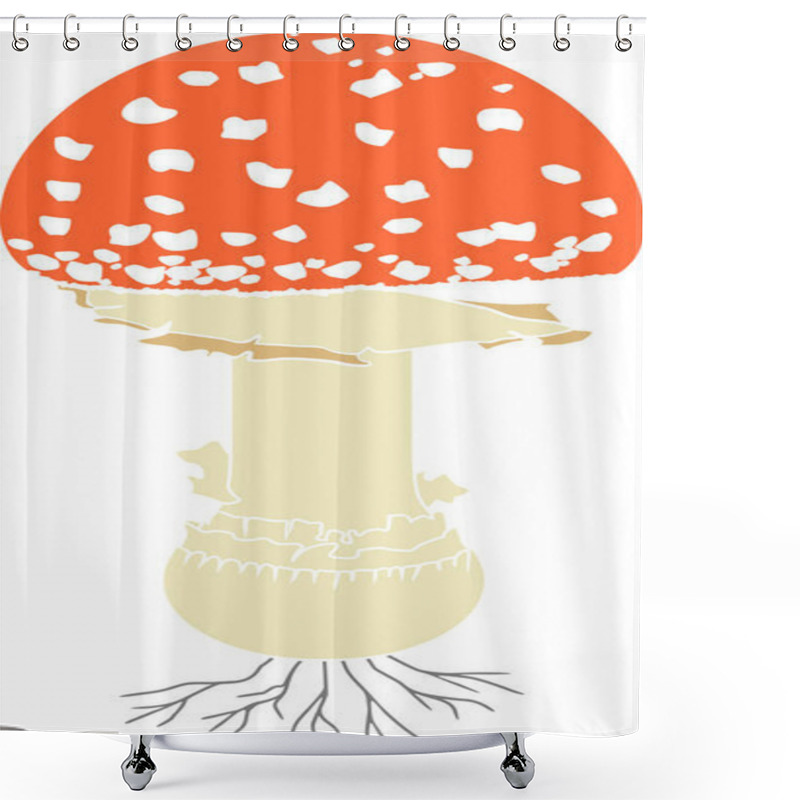 Personality   Fly Agaric (Amanita Muscaria) Mushroom Isolated On White Background Shower Curtains