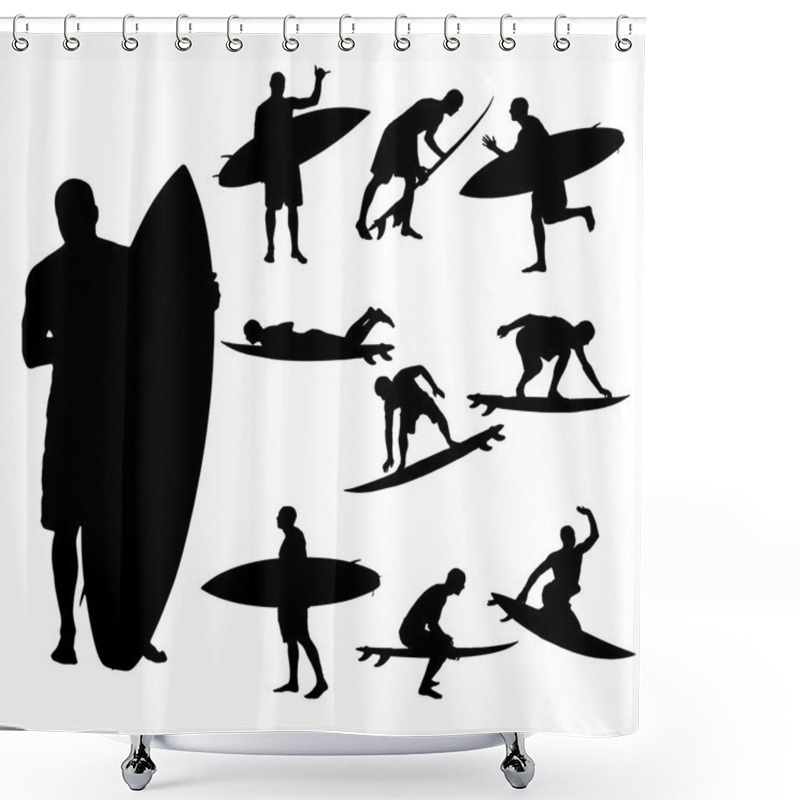 Personality  Vector Silhouette Of A Man. Shower Curtains