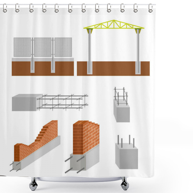 Personality  Construction Elements Vector Shower Curtains