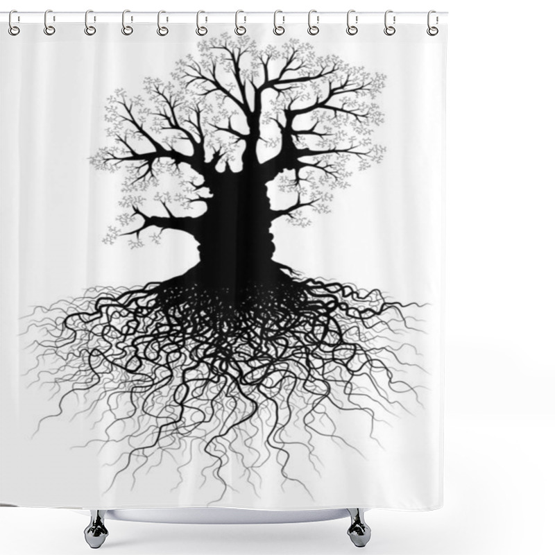 Personality  Tree With Roots Shower Curtains