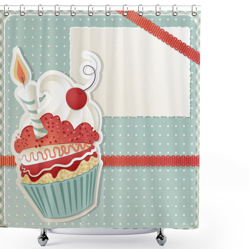 Personality  Birthday Cupcake Shower Curtains