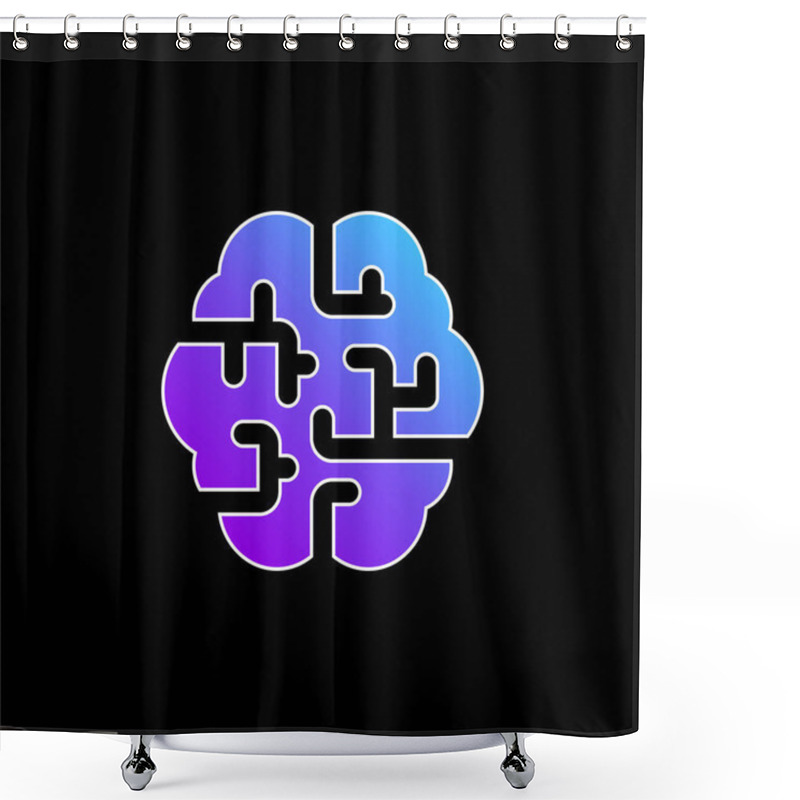 Personality  Brain Blue Gradient Vector Icon Shower Curtains