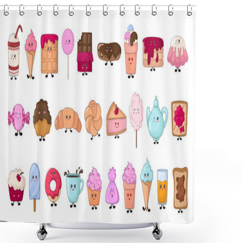 Personality  Kawaii Food Collection Shower Curtains