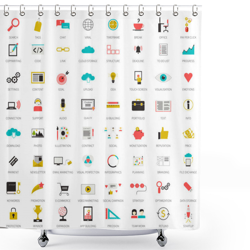 Personality  SEO Icons Big Set Shower Curtains