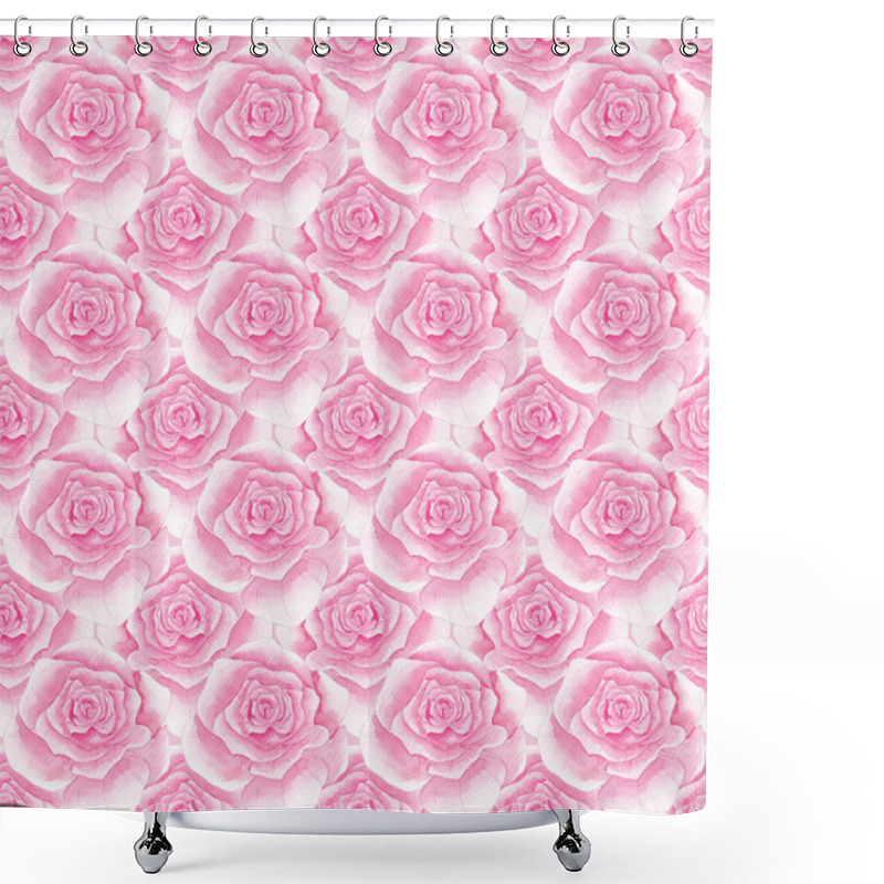 Personality  Roses Seamless Rose Pattern. Pink Roses. Flowers, Blooming. Home Interior. Home Textiles. Scrubbooking. Wallpaper. Rose Print. Watercolor, Texture. Vintage Shower Curtains