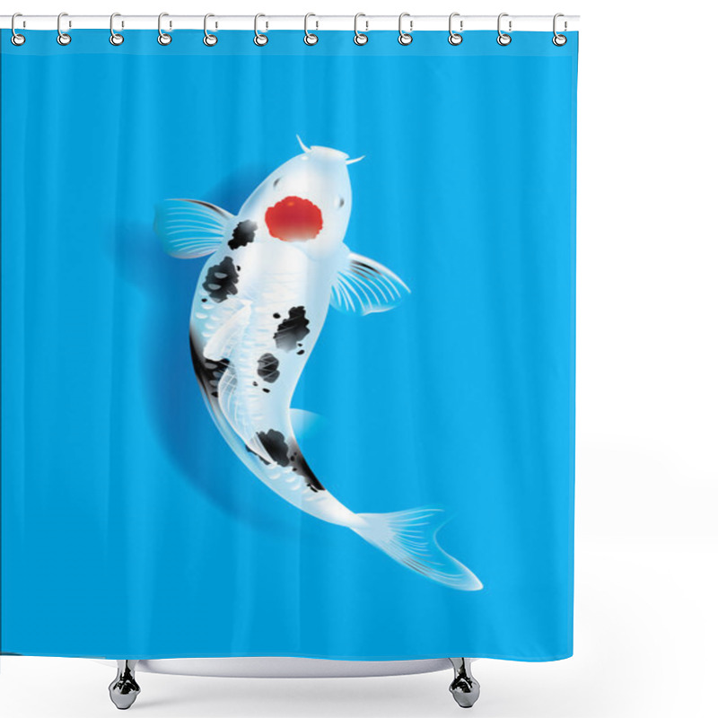 Personality  Koi Carp On Blue Shower Curtains