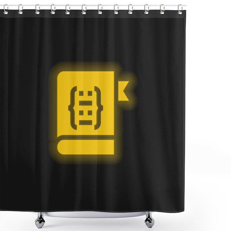 Personality  Book Yellow Glowing Neon Icon Shower Curtains