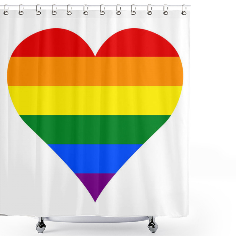 Personality  LGBT (Lesbian Gay Bisexual And Transgender) Pride Flag Rainbow Heart In Vector Illustration. Shower Curtains