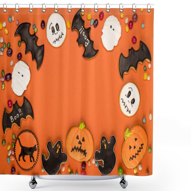 Personality  Halloween Cookies Frame Shower Curtains