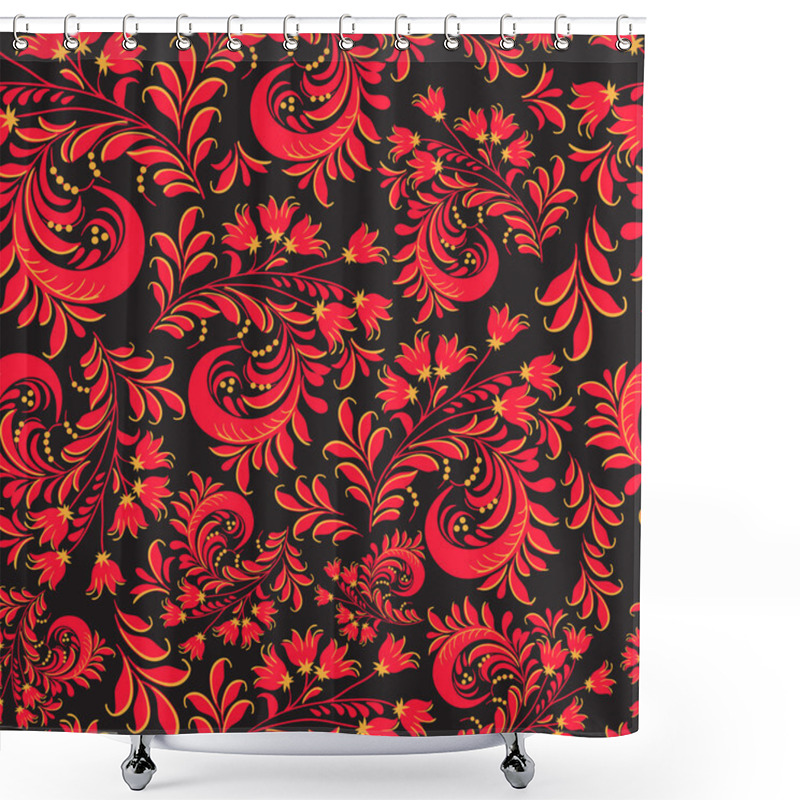 Personality  Pattern In Traditional Russian Style Hohloma Shower Curtains