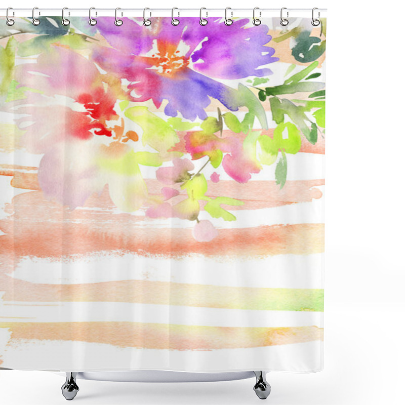 Personality  Greeting Card With Flowers. Shower Curtains