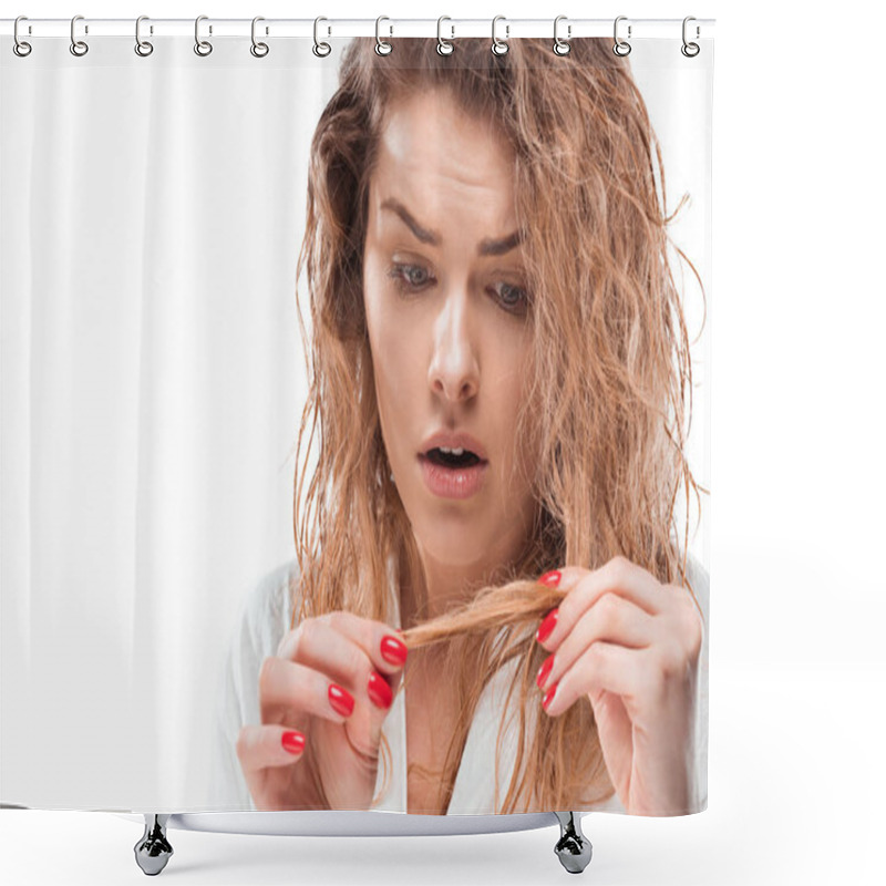 Personality  Shocked Blonde Woman  Shower Curtains