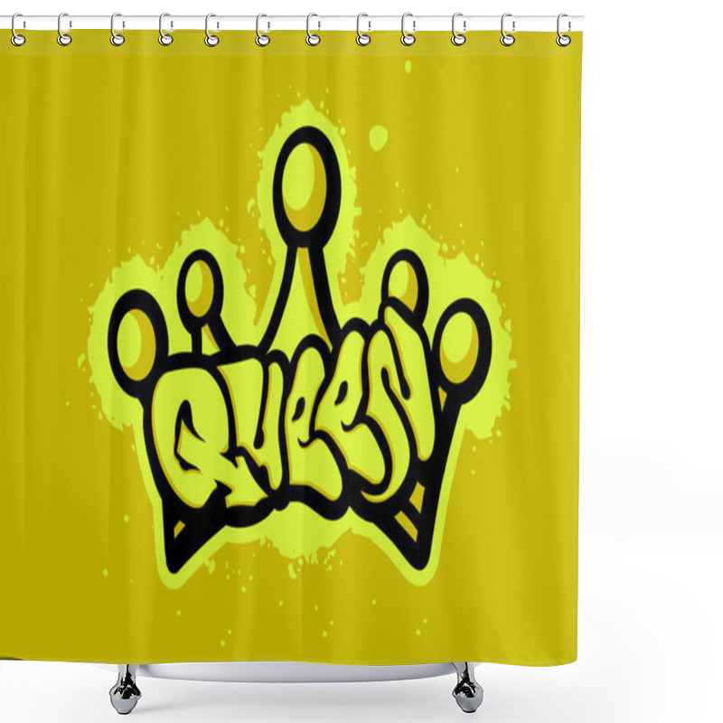 Personality  Graffiti Lettering Typography Art Shower Curtains