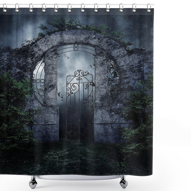 Personality  Dark Garden Gate Shower Curtains