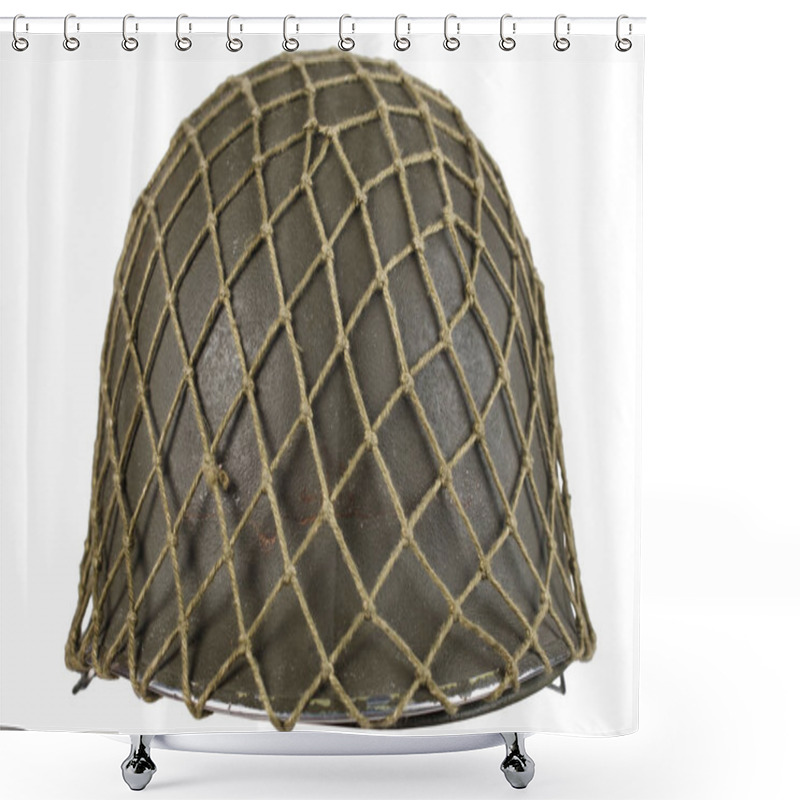 Personality  Ww2 Us Army Helmet With Ace Of Spades Emblem Isolated Shower Curtains