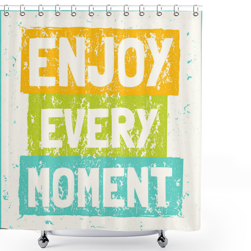 Personality  Vector Modern Design Hipster Illustration With Phrase Enjoy Every Moment Shower Curtains