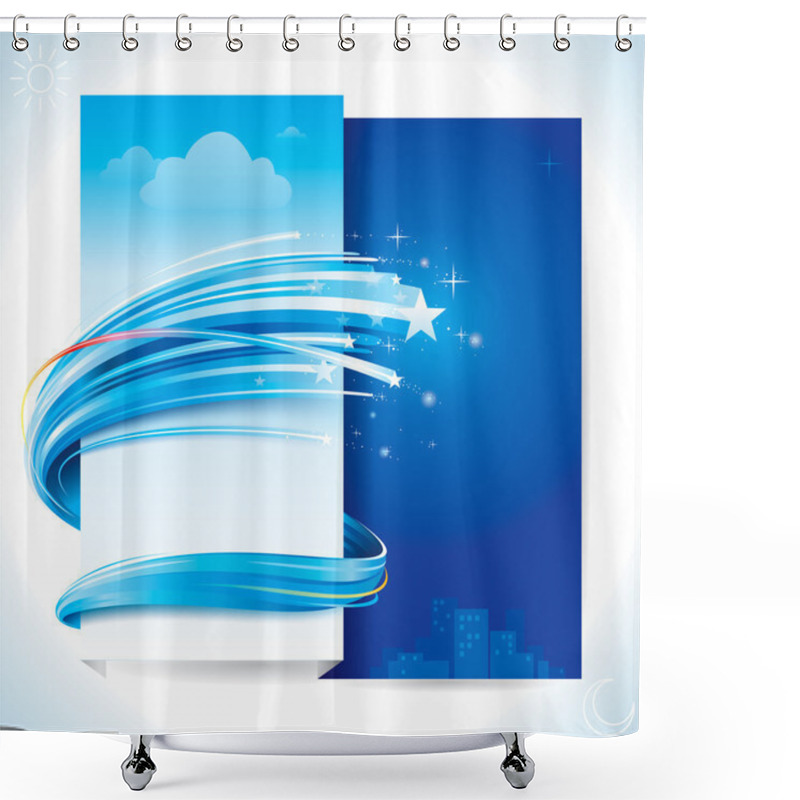 Personality  Day Night Theme Shower Curtains