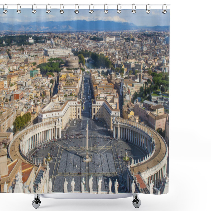 Personality  General View Of Piazza San Pietro In Vatican City Shower Curtains