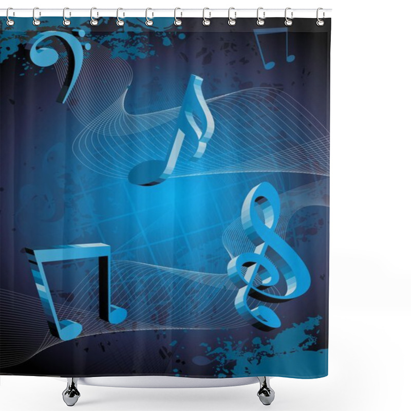 Personality  Dirty Background With Musical Notes Shower Curtains