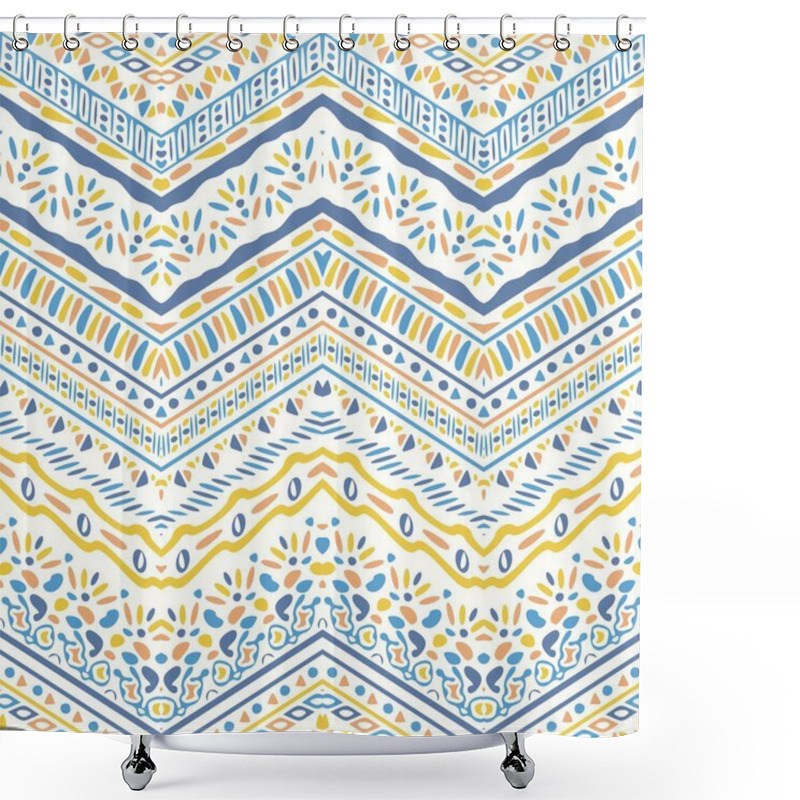 Personality  Vector African Style Pattern With Tribal Motifs.  Shower Curtains