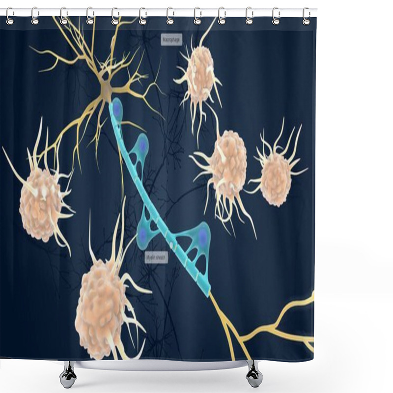 Personality  Autoimmune Attack On Myelin Sheath 3D Rendering Shower Curtains