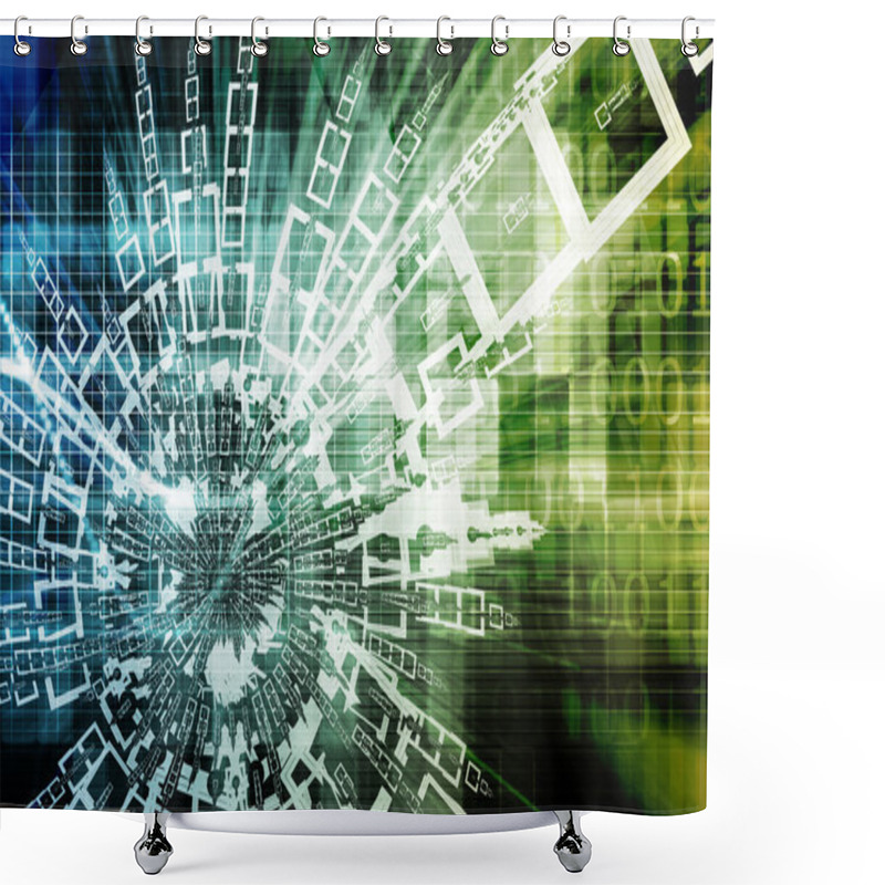 Personality  Digital Abstract Shower Curtains