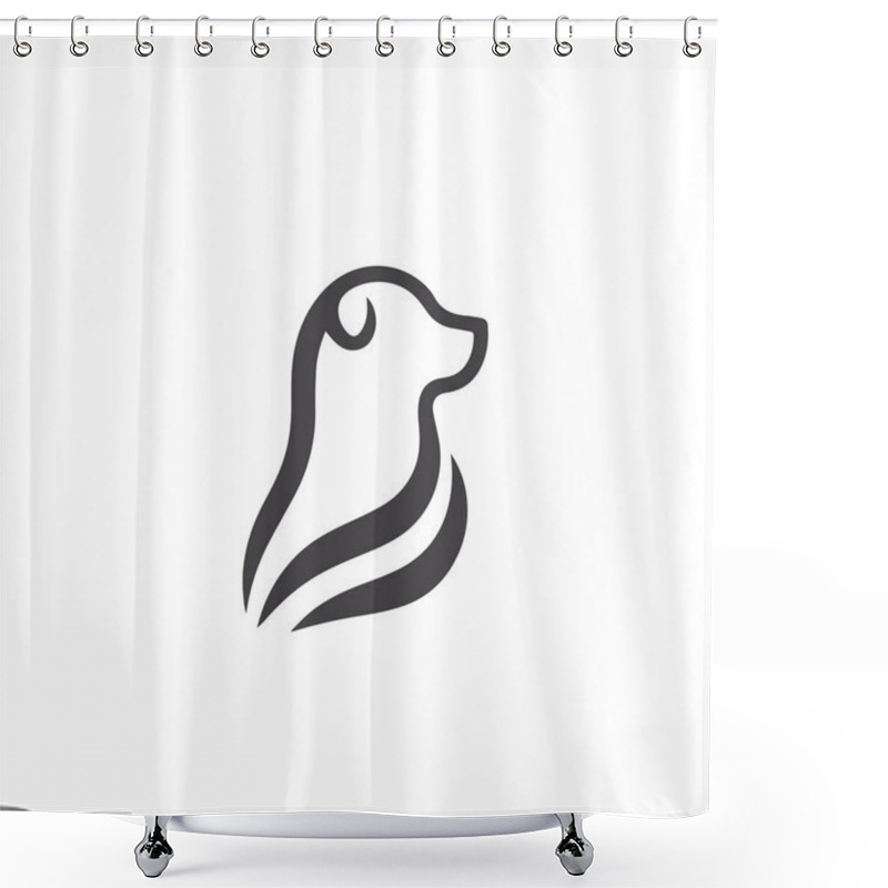 Personality   Simple Dog Logo Design Shower Curtains